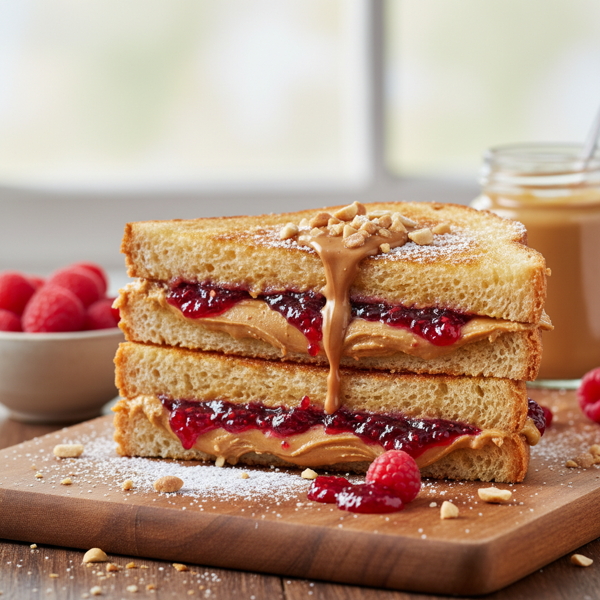 Grilled Gourmet Peanut Butter and Jelly Sandwich recipe
