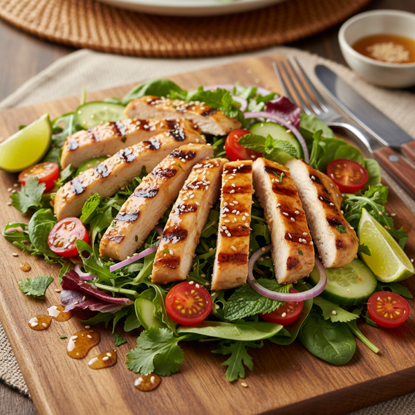 Grilled Honey-Ginger Chicken Salad recipe