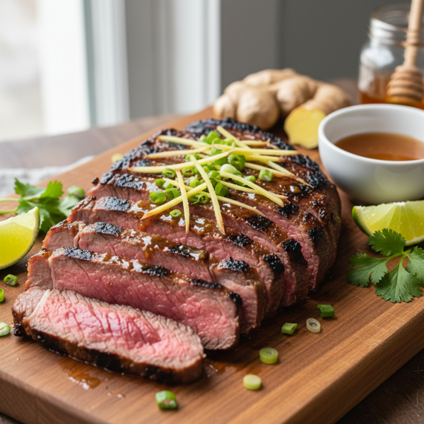 Grilled Honey-Ginger Flank Steak recipe