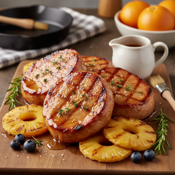 Grilled Honey-Glazed Ham Steaks recipe