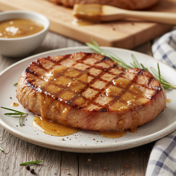 Grilled Honey-Mustard Glazed Ham Steak recipe