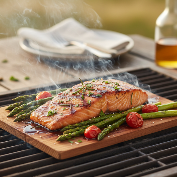 Grilled Honey Balsamic Cedar Plank Salmon recipe