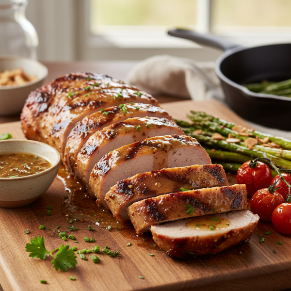 Grilled Honey Mustard Glazed Pork Tenderloin recipe