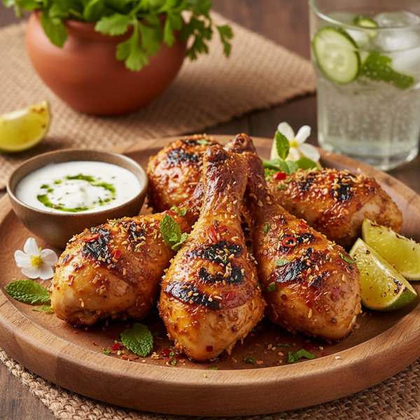 Grilled Indian-Style Coconut Chicken Drumsticks recipe