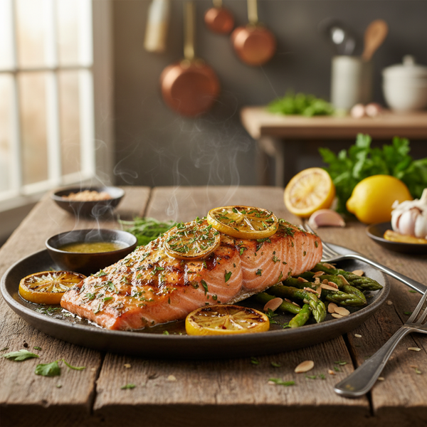 Grilled Lemon Herb Glazed Salmon recipe