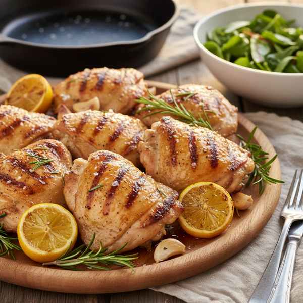 Grilled Lemon Rosemary Chicken Thighs recipe