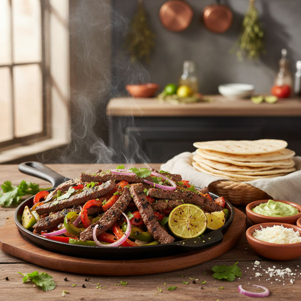 Grilled Lime & Black Pepper Skirt Steak Fajitas Delight recipe