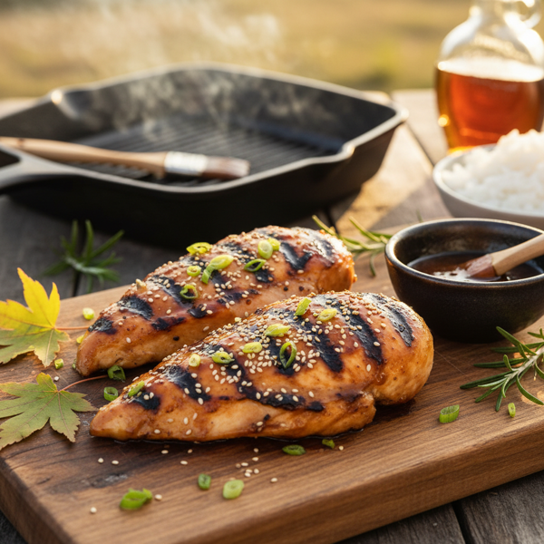Grilled Maple Teriyaki Glazed Chicken recipe