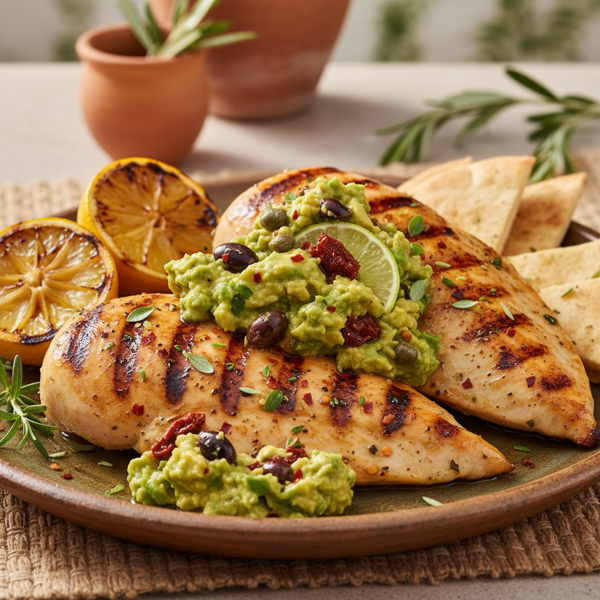 Grilled Mediterranean Chicken with Avocado Tapenade recipe