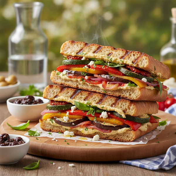 Grilled Mediterranean Veggie Delight Sandwich recipe