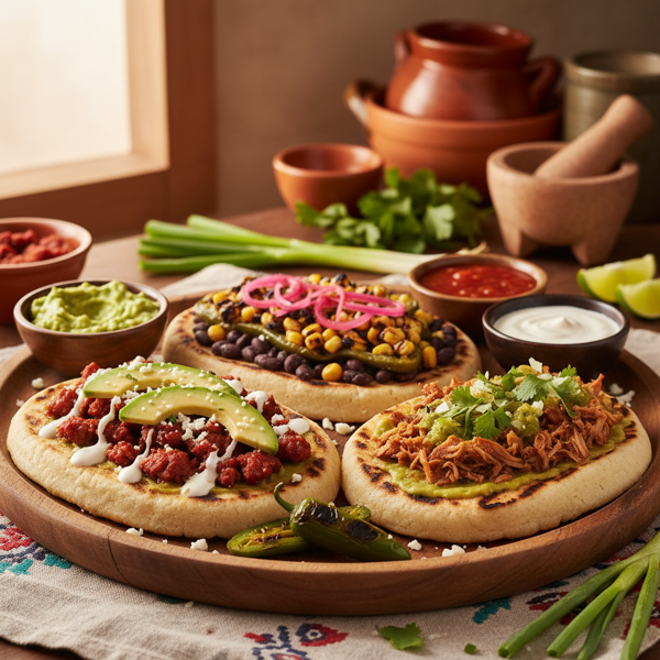 Grilled Memelas with Hearty Toppings recipe