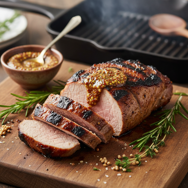 Grilled Molasses Mustard Pork Tenderloin recipe