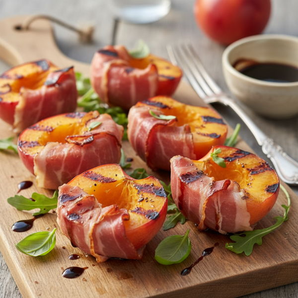 Grilled Nectarines Wrapped in Prosciutto recipe