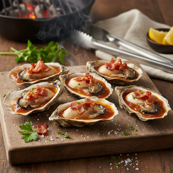 Grilled Oysters Kilpatrick with Crispy Bacon recipe