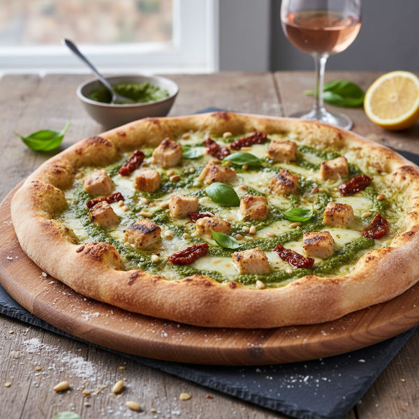 Grilled Pesto Chicken Delight Pizza recipe