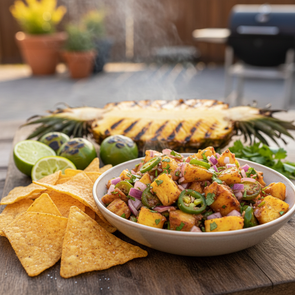 Grilled Pineapple and Tomatillo Salsa recipe