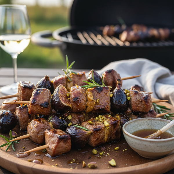 Grilled Pork Tenderloin and Fig Skewers with Honey-Dijon Glaze recipe