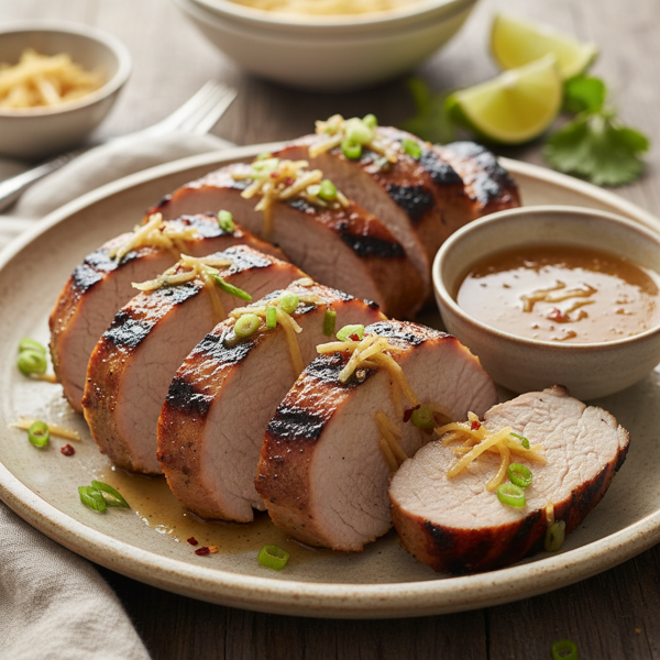 Grilled Pork Tenderloin with Zesty Ginger Glaze recipe