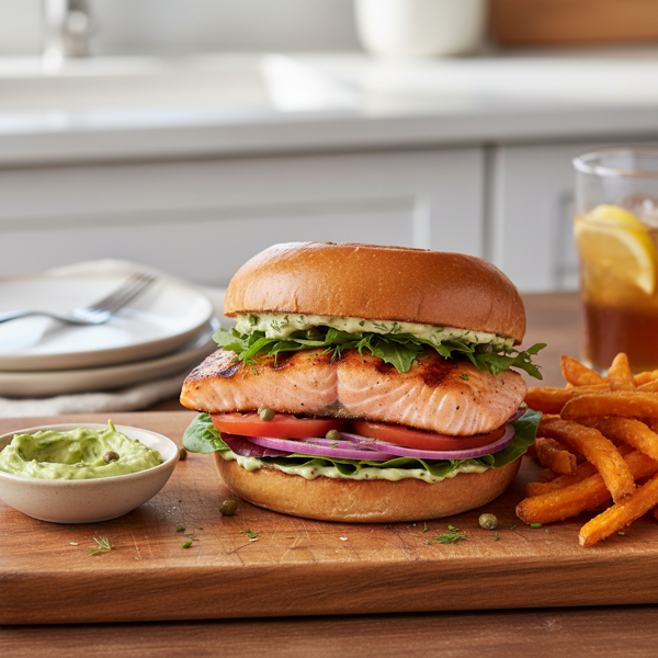 Grilled Salmon Bliss Sandwich recipe
