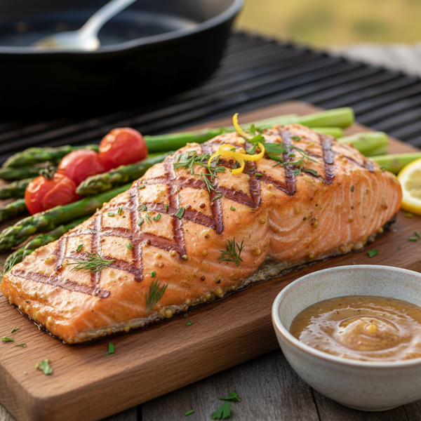 Grilled Salmon with Honey-Mustard Glaze recipe