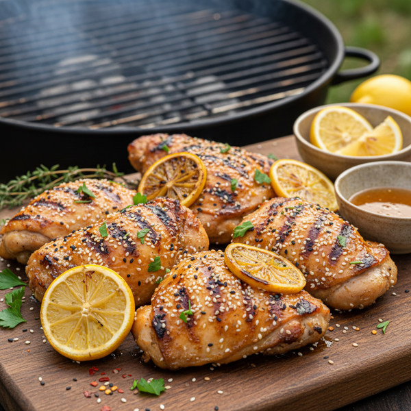 Grilled Sesame-Lemon Chicken Thighs recipe