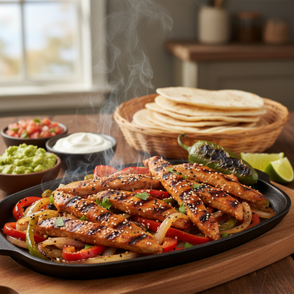 Grilled Spicy Sesame Chicken Fajitas recipe