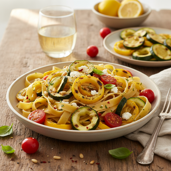 Grilled Summer Squash Fettuccine Delight recipe