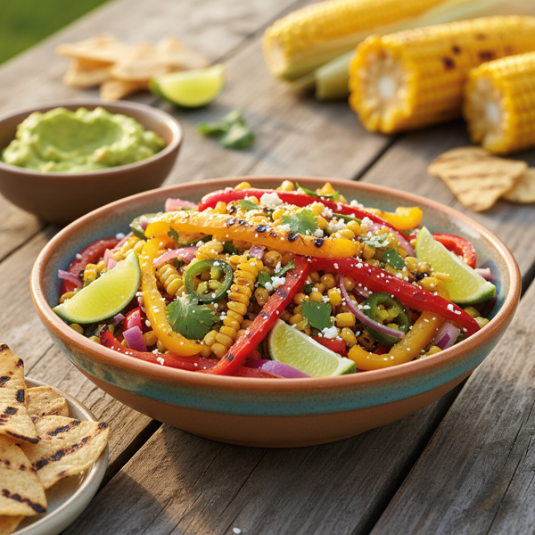 Grilled Sweet Corn and Pepper Fiesta Salsa recipe