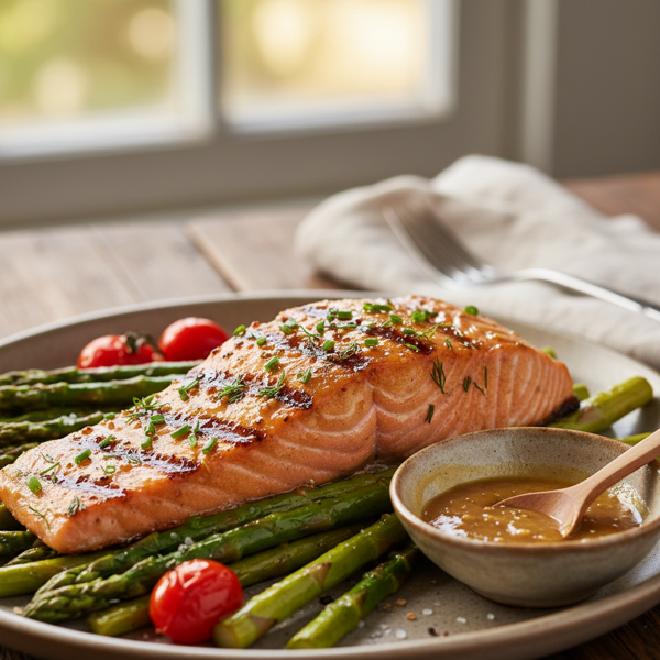 Grilled Sweet Mustard Glazed Salmon recipe