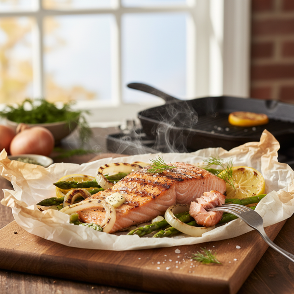 Grilled Sweet Onion Salmon en Papillote recipe