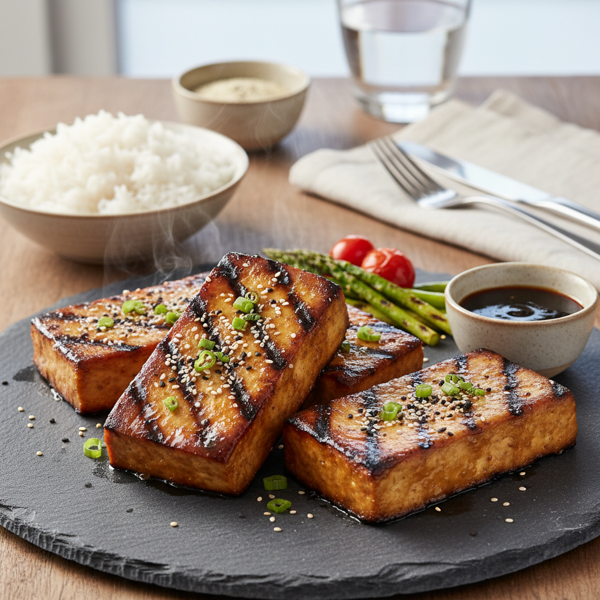 Grilled Teriyaki Glazed Tofu Steaks recipe