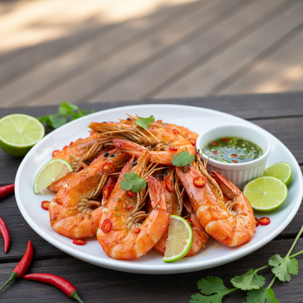 Grilled Thai Chili Lime Prawns recipe