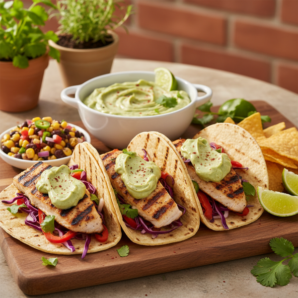 Grilled Tilapia Tacos with Avocado Cream recipe