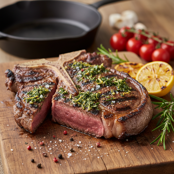 Grilled Tuscan T-Bone Steak with Herb Infusion recipe