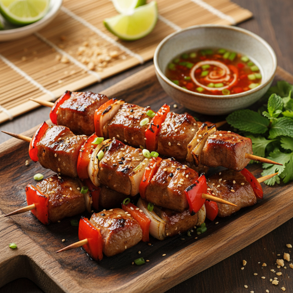 Grilled Vietnamese Pork Skewers with Honey Hoisin Marinade recipe