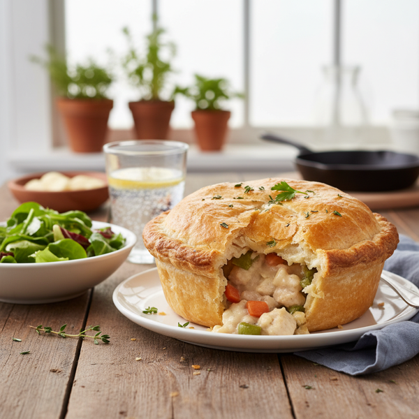 Guilt-Free Chicken Pot Pie with Flaky Puff Pastry recipe