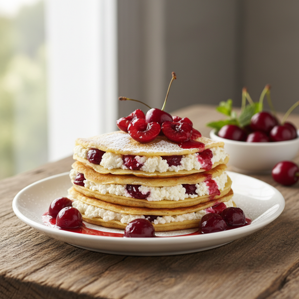 Guilt-Free Cottage Cheese and Cherry Crepes recipe