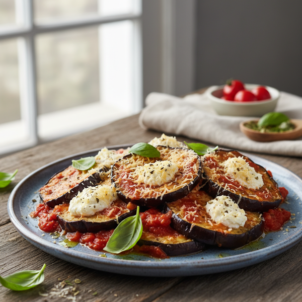 Guilt-Free Eggplant Parmesan Delight recipe