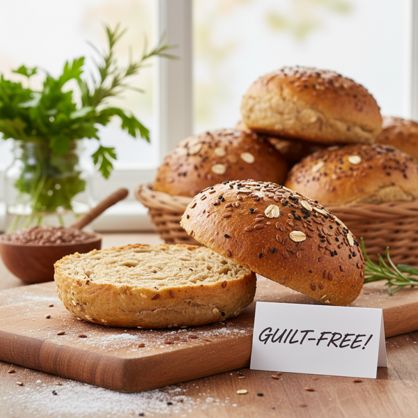 Guilt-Free Flaxseed Hamburger Bun recipe