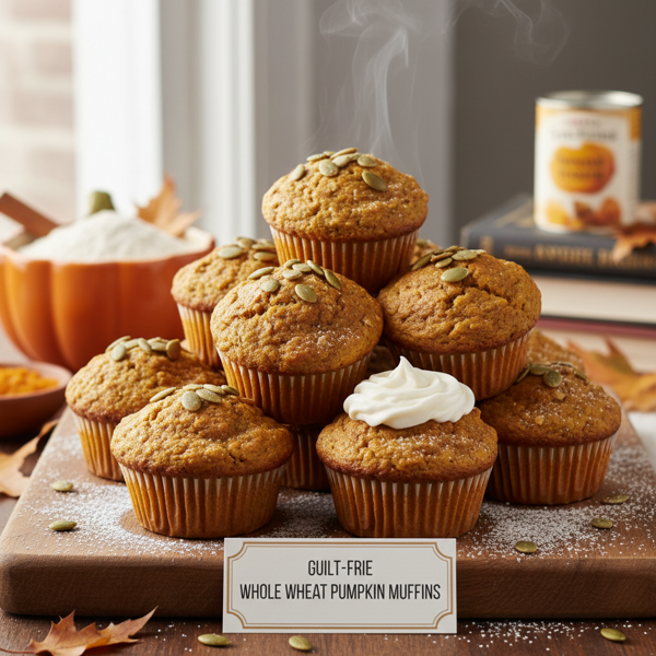 Guilt-Free Whole Wheat Pumpkin Muffins recipe