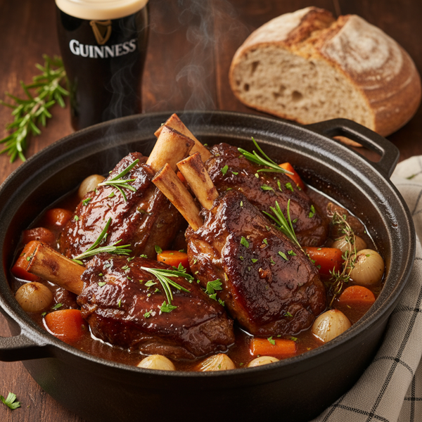 Guinness-Braised Slow Cooker Lamb Shanks recipe