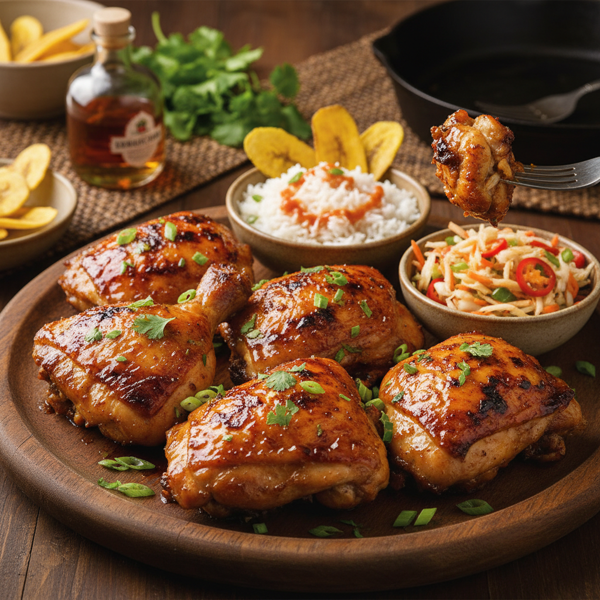 Haitian Glazed Chicken Thighs recipe