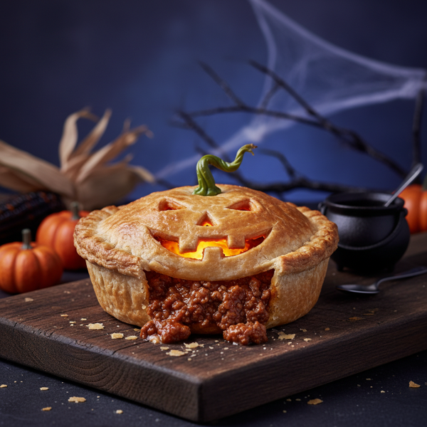 Halloween Jack-O-Lantern Sloppy Joe Pie recipe