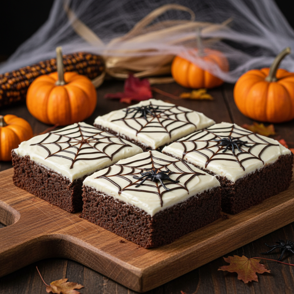 Halloween Spider Web Brownies recipe