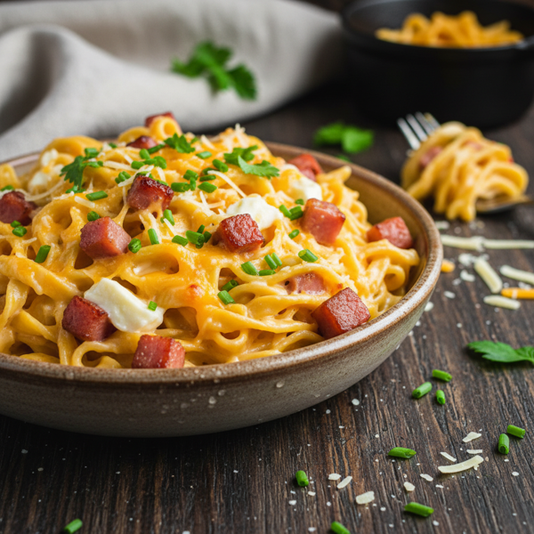 Ham & Cheese Delight Noodles recipe