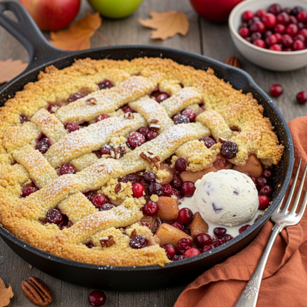 Harvest Apple-Cranberry Delight with Cornmeal Crust recipe