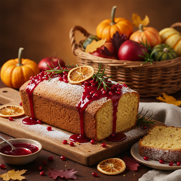 Harvest Bliss Pound Cake with Pomegranate Drizzle recipe