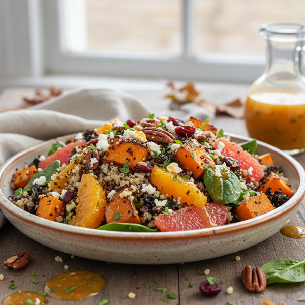 Harvest Grain Salad with Butternut Squash and Citrus Vinaigrette recipe