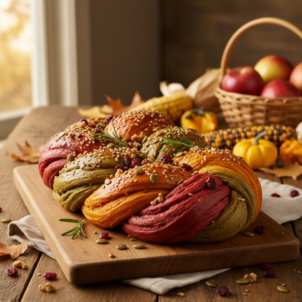 Harvest Multicolor Challah recipe
