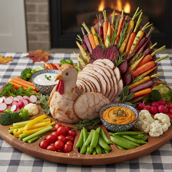 Harvest Turkey Veggie Tray recipe